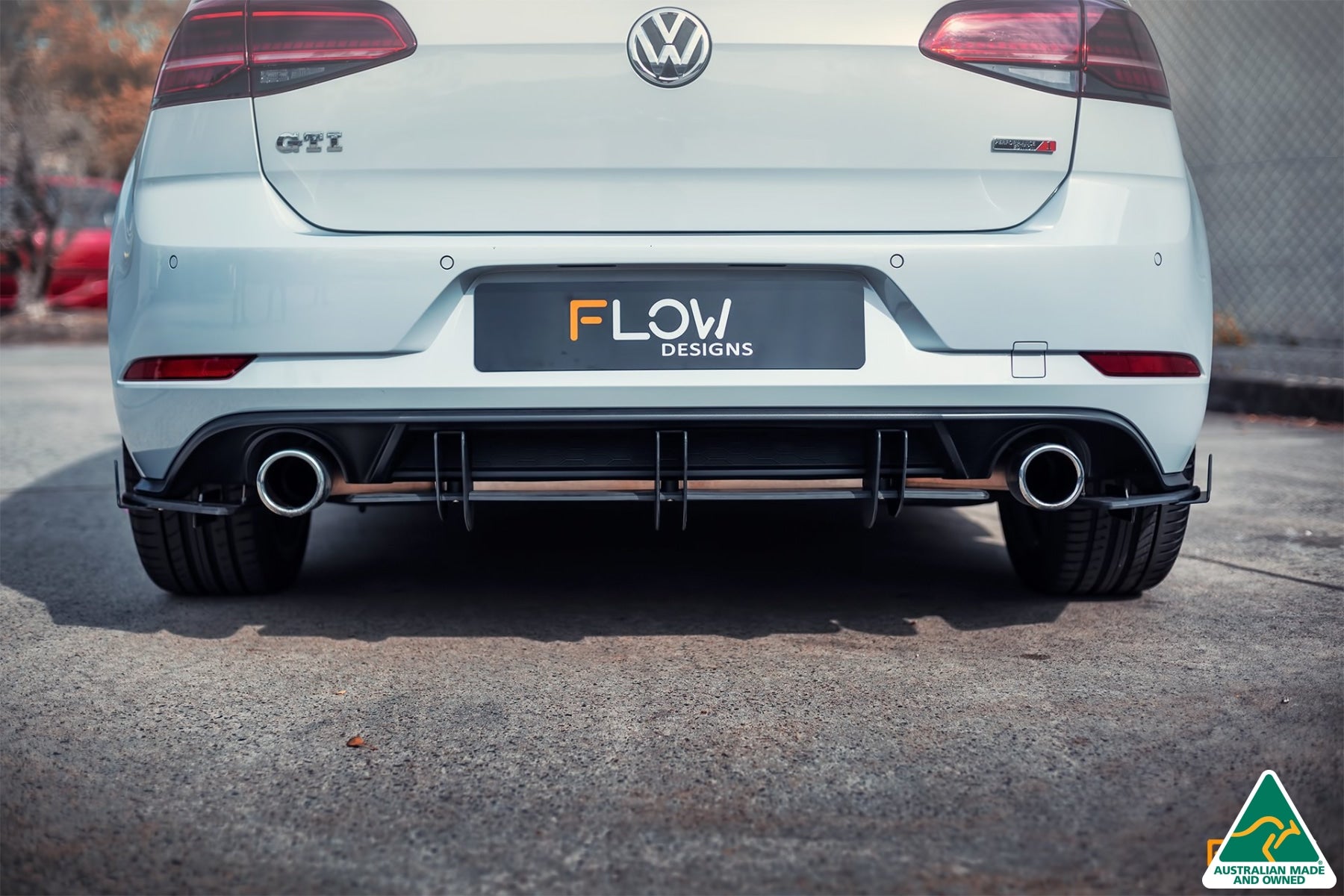 VW MK7.5 Golf GTI Rear Valance & Flow-Lock Diffuser Fins | Flowdesignsaustralia
