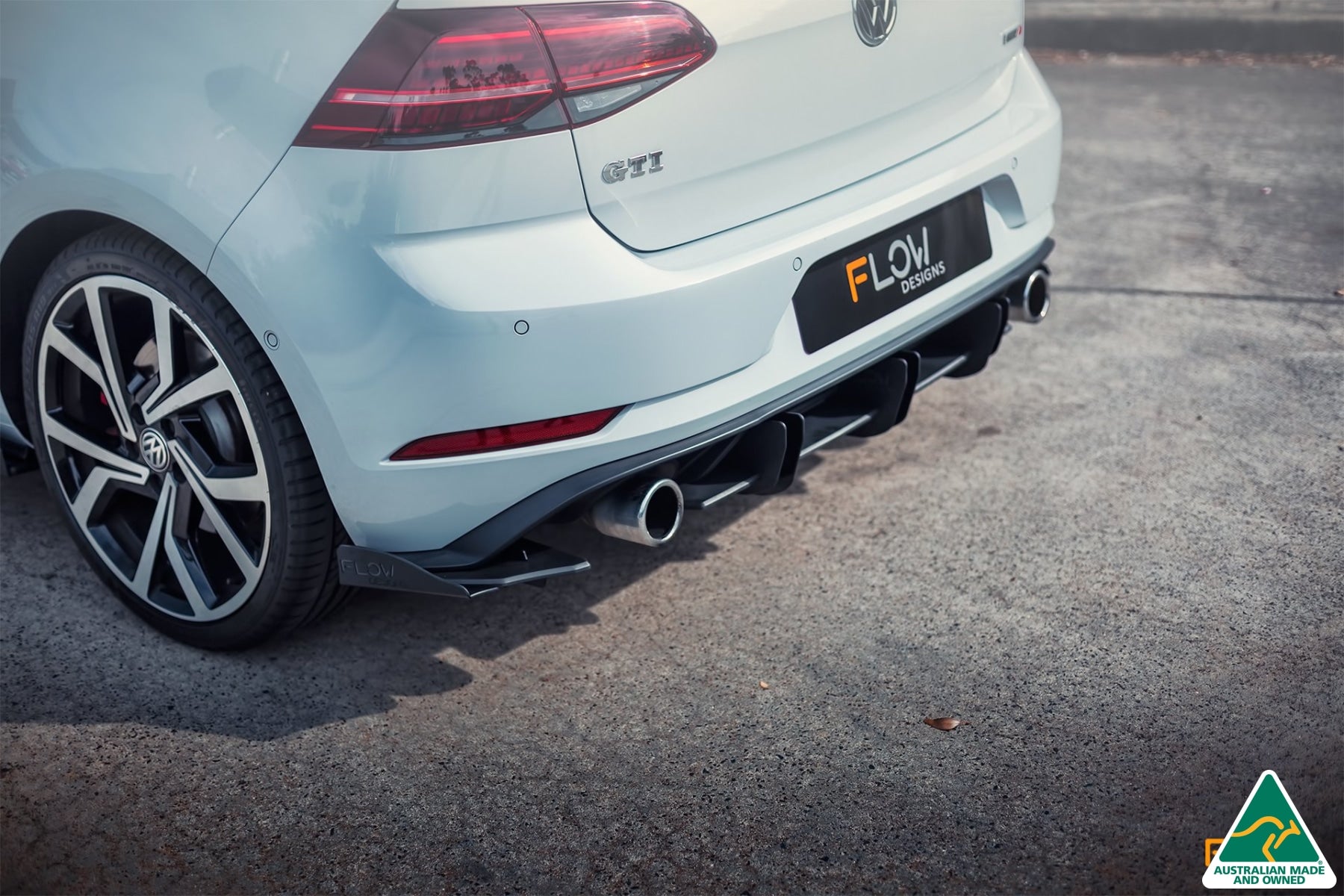 VW MK7.5 Golf GTI Rear Valance & Flow-Lock Diffuser Fins | Flowdesignsaustralia