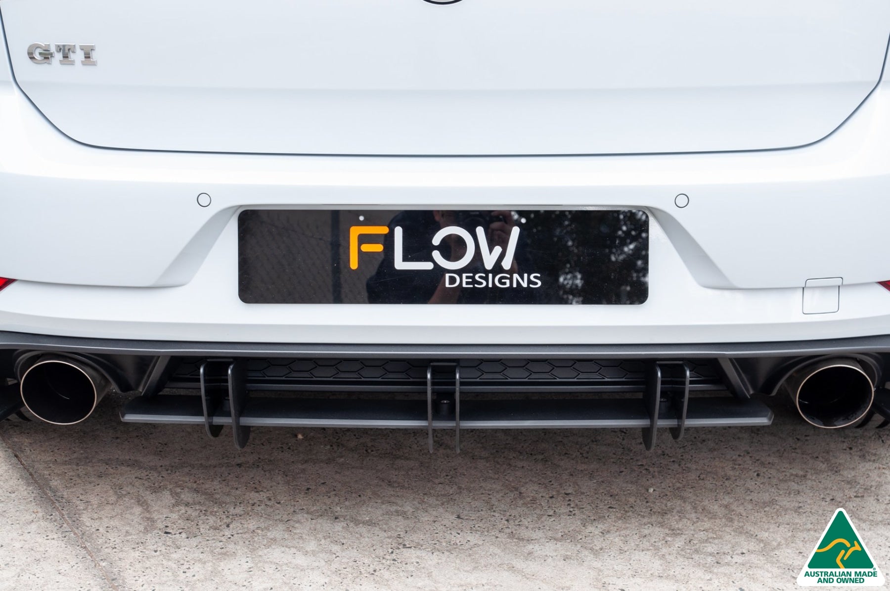 VW MK7.5 Golf GTI Rear Valance & Flow-Lock Diffuser Fins | Flowdesignsaustralia